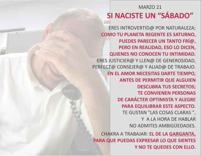 Si naciste un sábado
